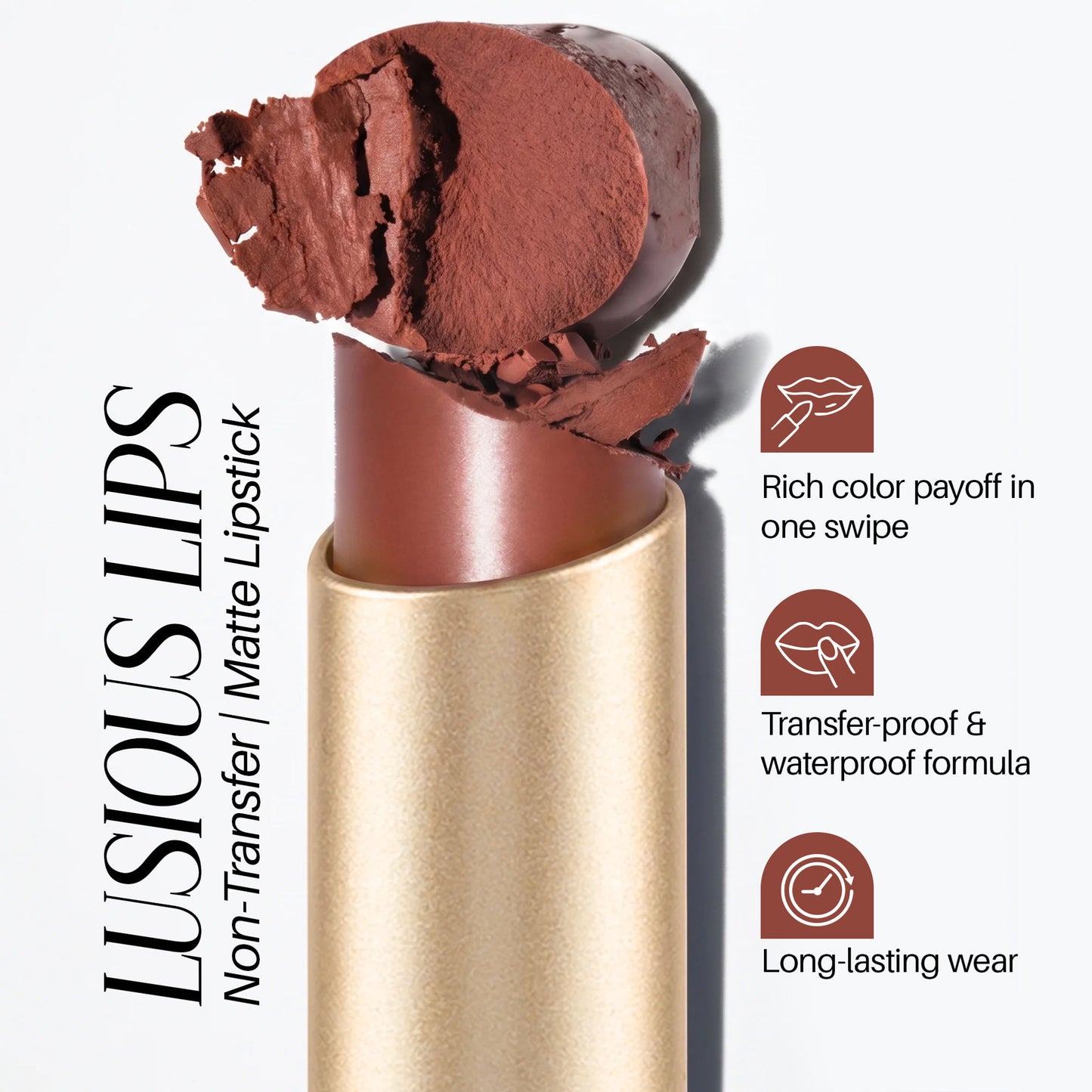 Colors Queen Luscious Lips Non Transfer Matte Lipstick - Espresso-25
