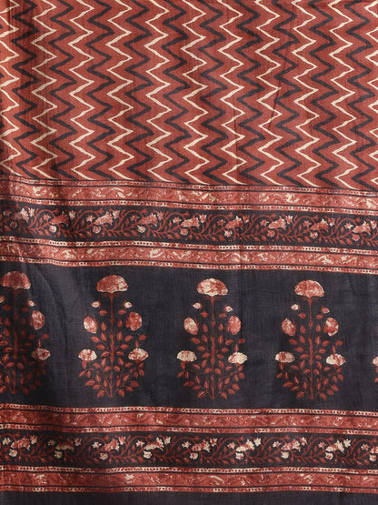 Indyancart IE Ethnic Motifs Printed Pure Cotton Kurta With Trousers & Dupatta