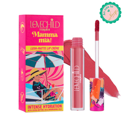 LoveChild Masaba Lush-Matte Lip Creme - Mamma Mia! - Gulabi Rum Punch