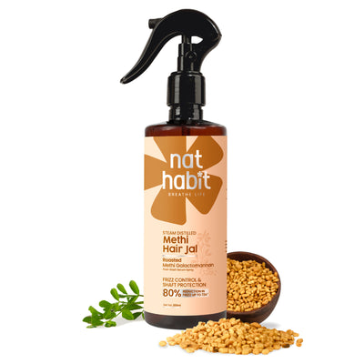 Nat Habit Methi Nourishing Hair Jal Spray for Frizz Control & Smooth, Shine Hair