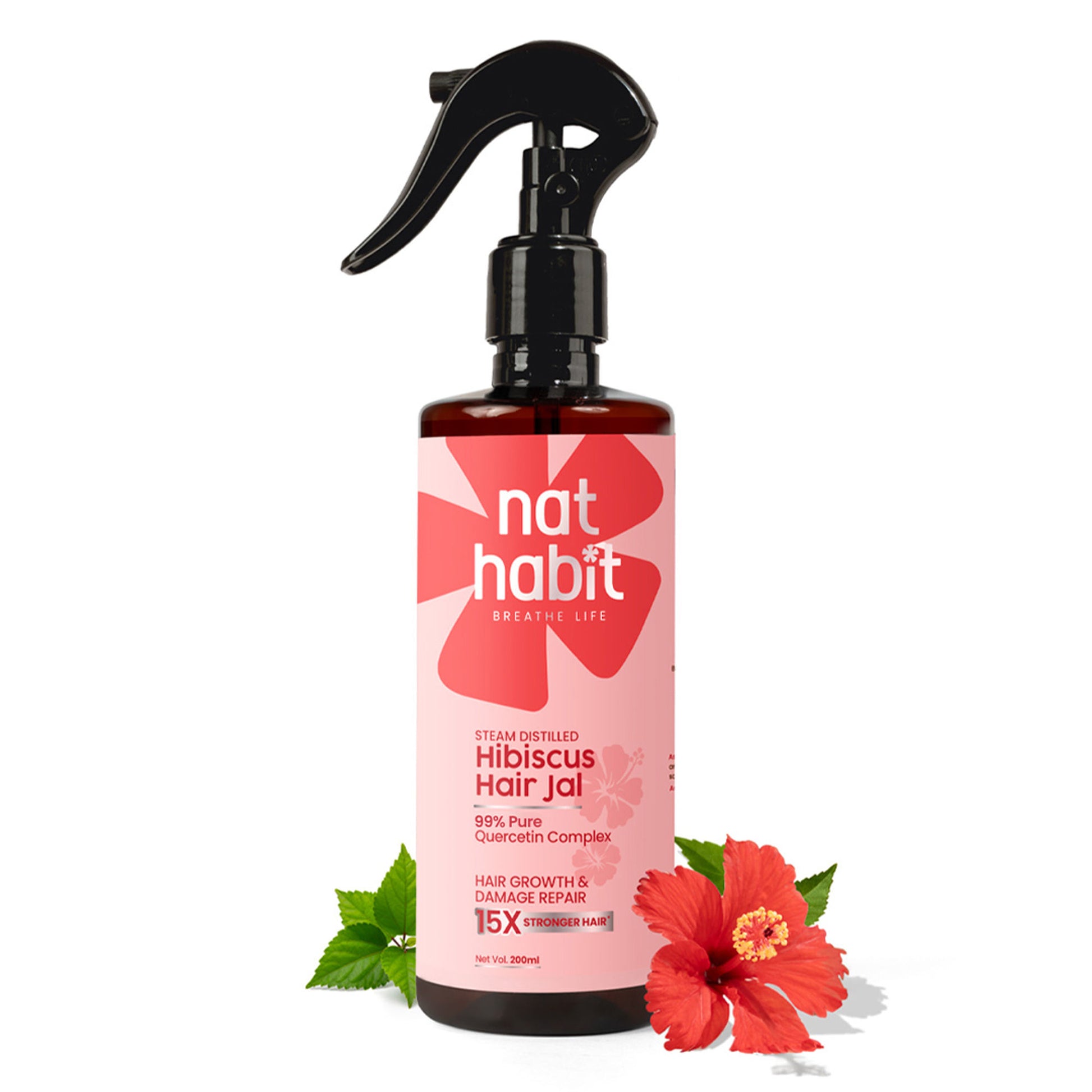Nat Habit Hibiscus Nourishing Hair Jal Spray for Hair Growth & Damage Repair