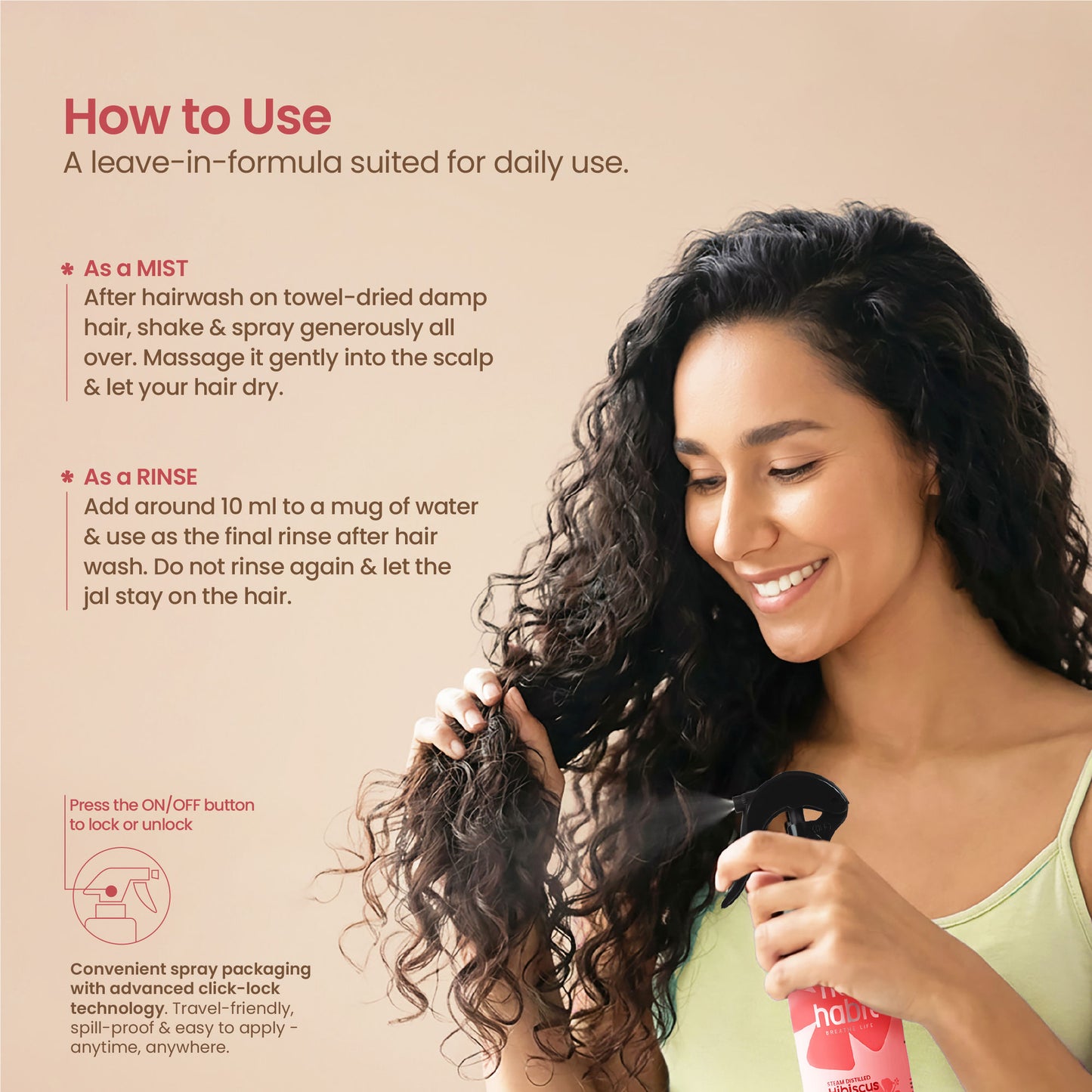 Nat Habit Hibiscus Nourishing Hair Jal Spray for Hair Growth & Damage Repair