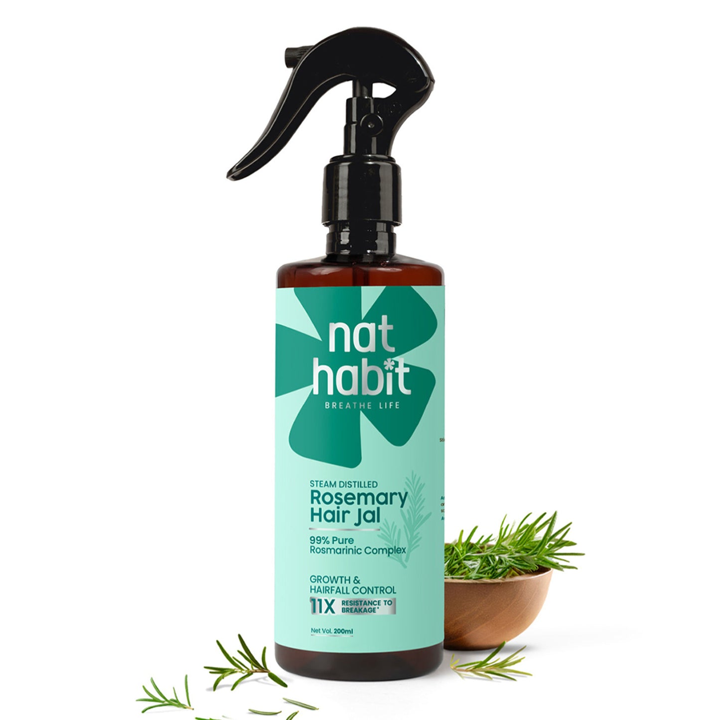 Nat Habit Rosemary Nourishing Hair Jal Spray for Stronger Hair, Frizz Control & Healthy Scalp