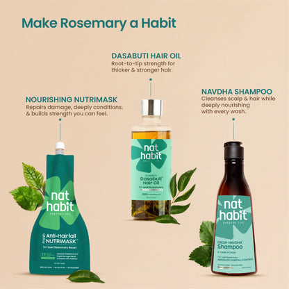 Nat Habit Rosemary Nourishing Hair Jal Spray for Stronger Hair, Frizz Control & Healthy Scalp