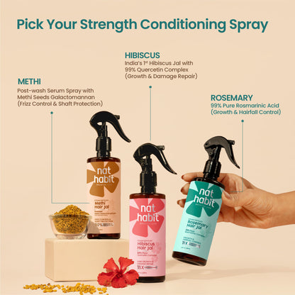 Nat Habit Rosemary Nourishing Hair Jal Spray for Stronger Hair, Frizz Control & Healthy Scalp