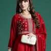Dhiyona IE Ethnic Motifs Embroidered Empire Kurta with Trousers & Dupatta