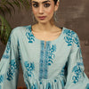 Dhiyona IE Women Floral Printed Pleated Pure Cotton Kurta Set