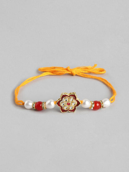 Anouk Unisex Set of 2 Beaded Bhai Bhabhi Rakhis With Roli & Chawal