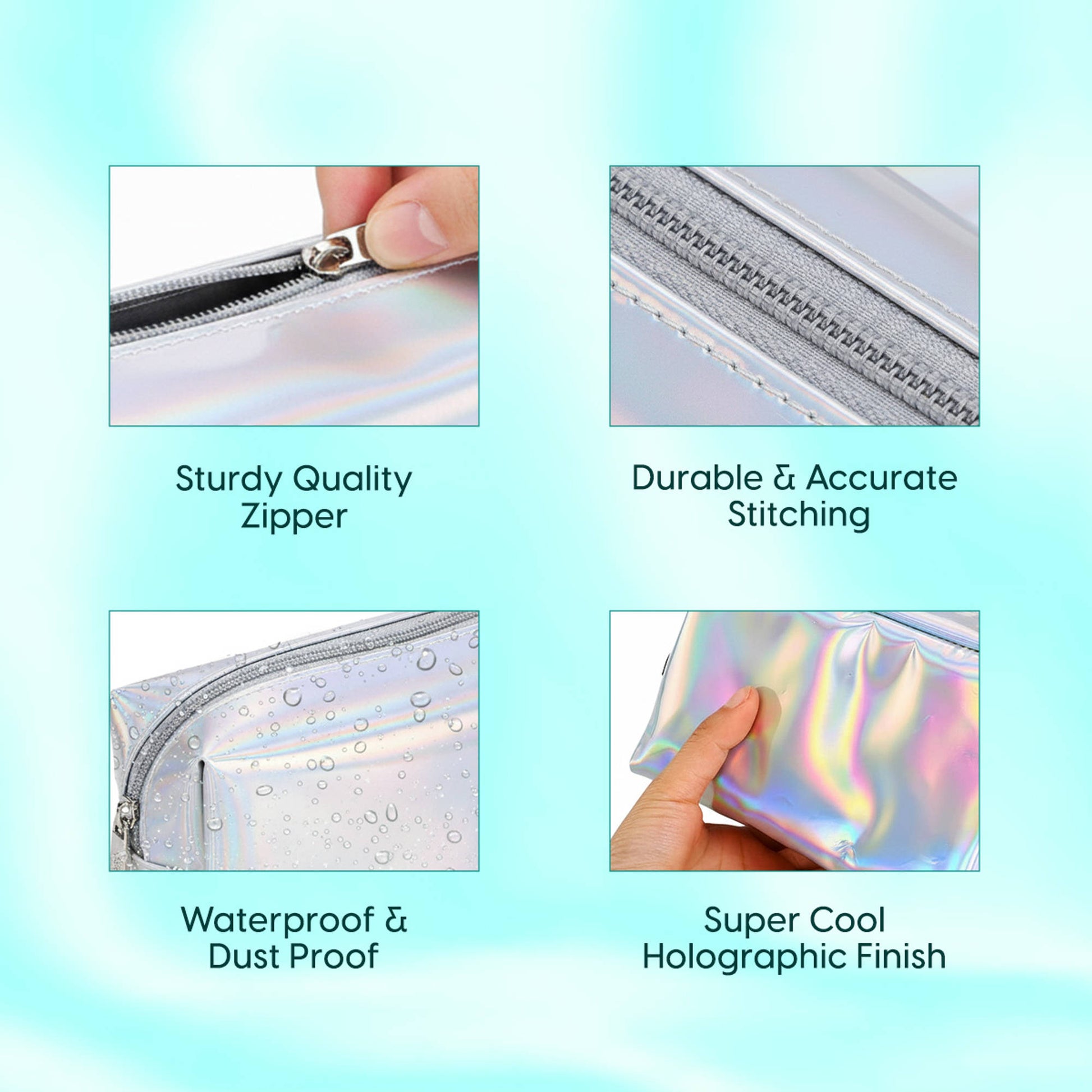 Matra Holographic Makeup Pouch Bag Multiuse Cosmetic Travel Organizer Vanity & Toiletry Storage Kit