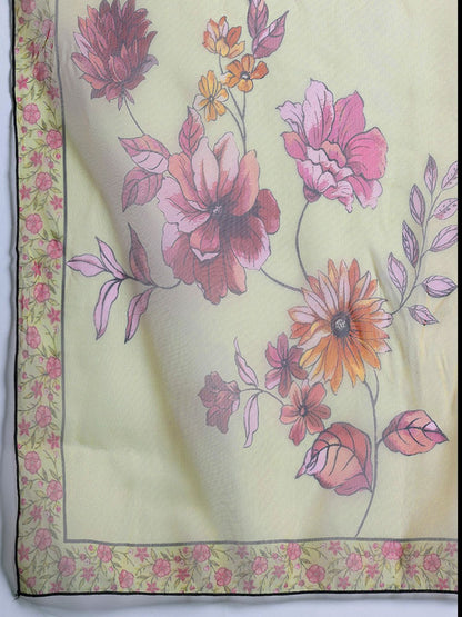 Indyancart IE Women Floral Embroidered Regular Thread Work Kurta with Trousers & With Dupatta