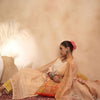 Dhiyona IE Printed Round Neck Thread Work Linen Straight Kurta With Trousers & With Dupatta