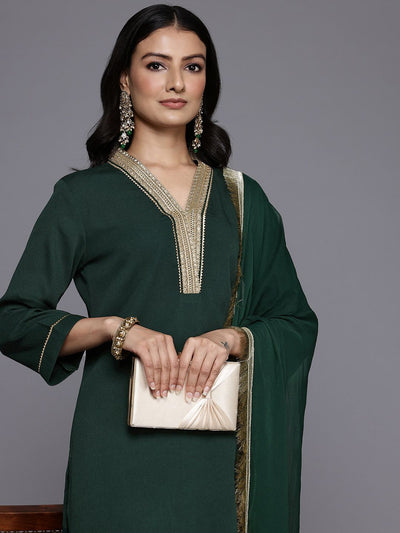 Indyancart VA Women's Yoke Design Gotta Patti Kurta With Palazzos & Dupatta