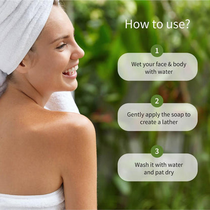 Delicate Skin Castile Soap with Tulsi, Neem, Coconut & Olive Oils for Gentle Skin Cleansing