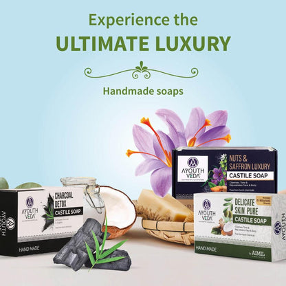 Delicate Skin Castile Soap with Tulsi, Neem, Coconut & Olive Oils for Gentle Skin Cleansing