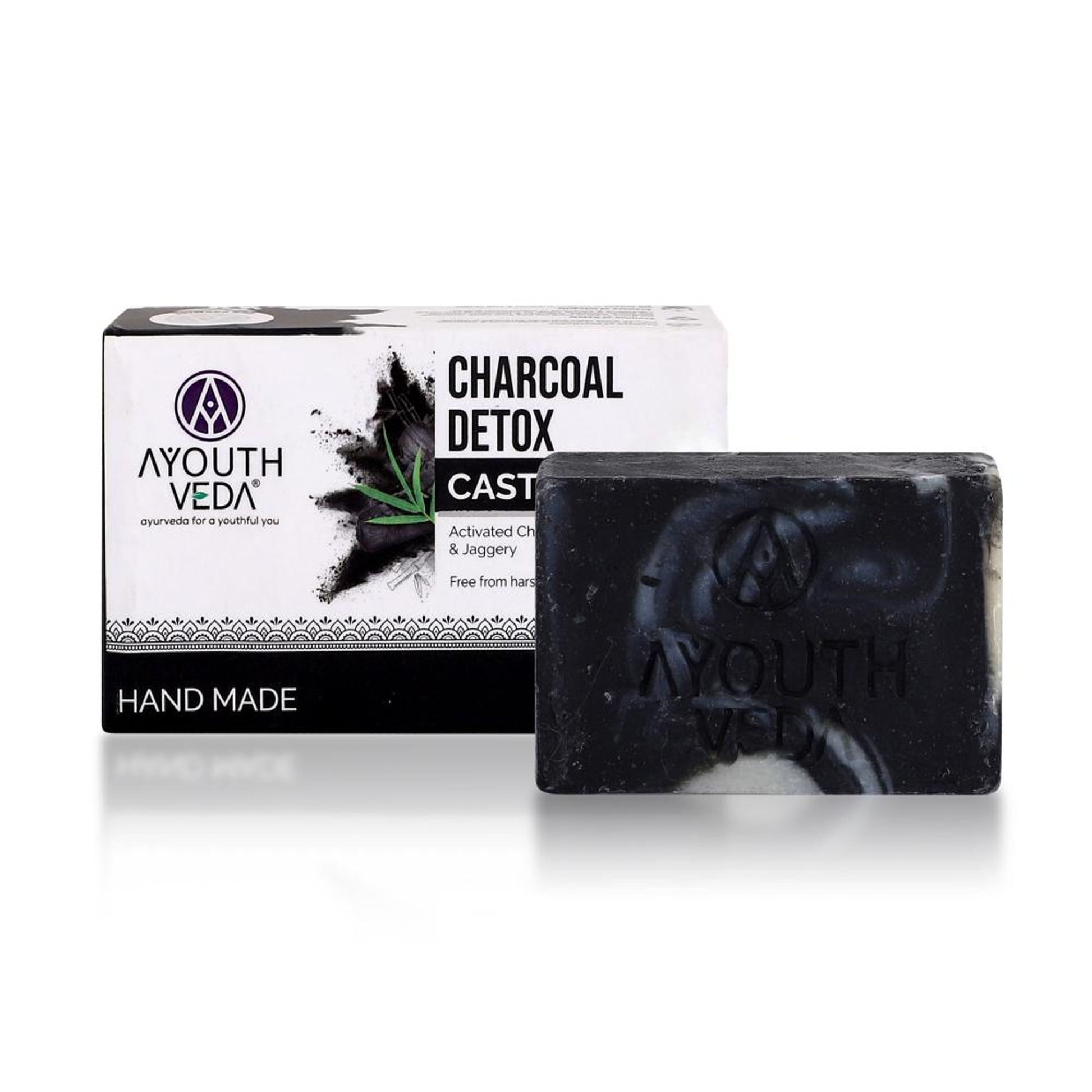 Charcoal Detox Handmade Castile Soap with Jaggery & Nourishing Oils to Deep Cleanse & Purify Skin