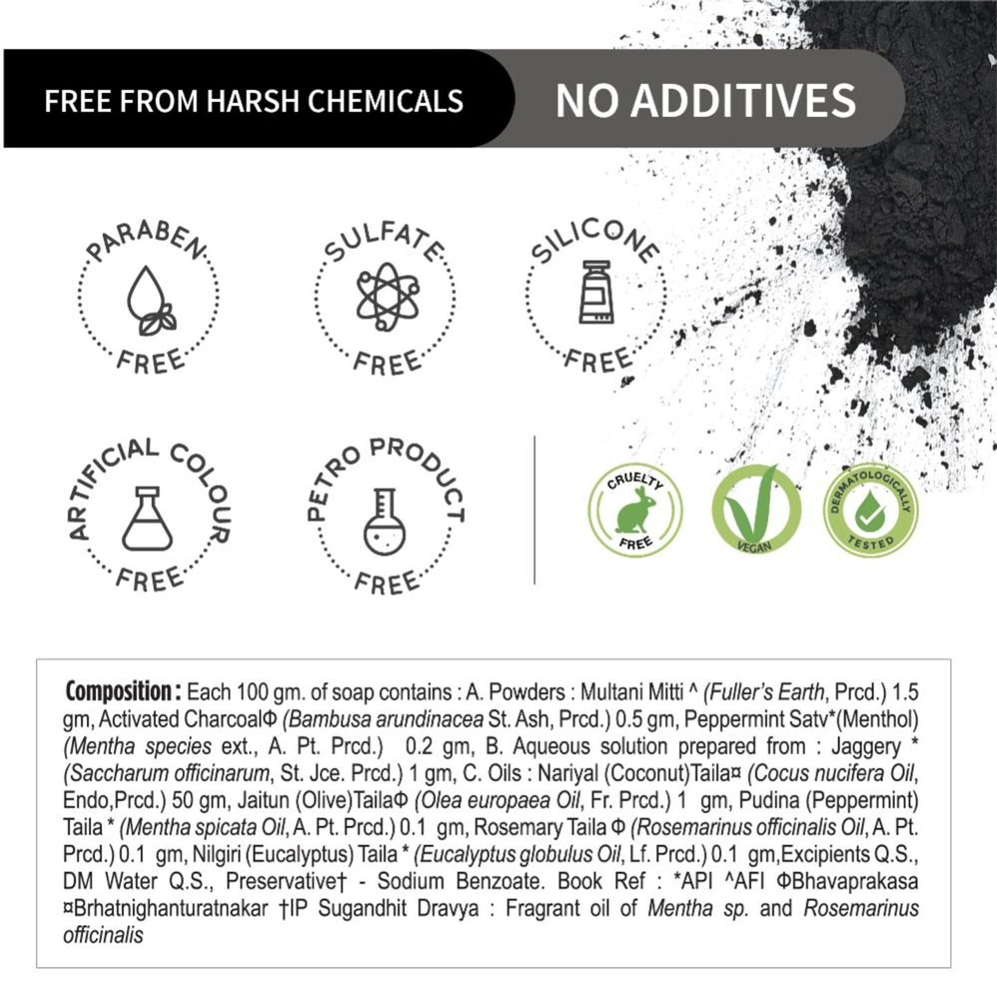 Charcoal Detox Handmade Castile Soap with Jaggery & Nourishing Oils to Deep Cleanse & Purify Skin