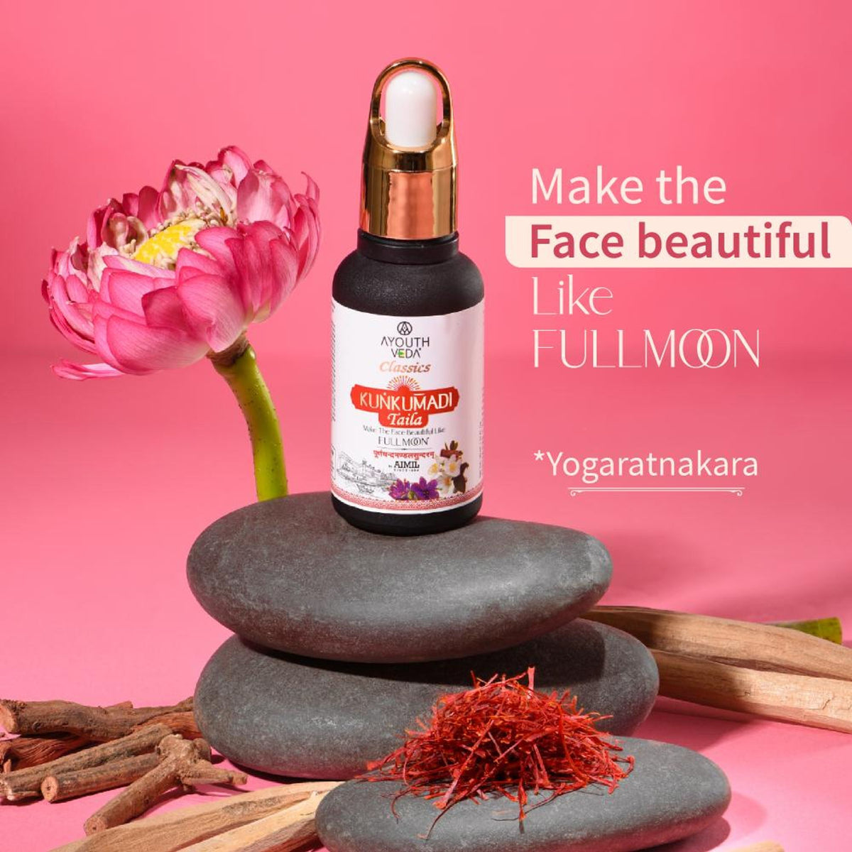 Kunkumadi Taila with Kashmiri Saffron & 20 Herbs to Rejuvenate Skin, Restore Glow & Improve Texture