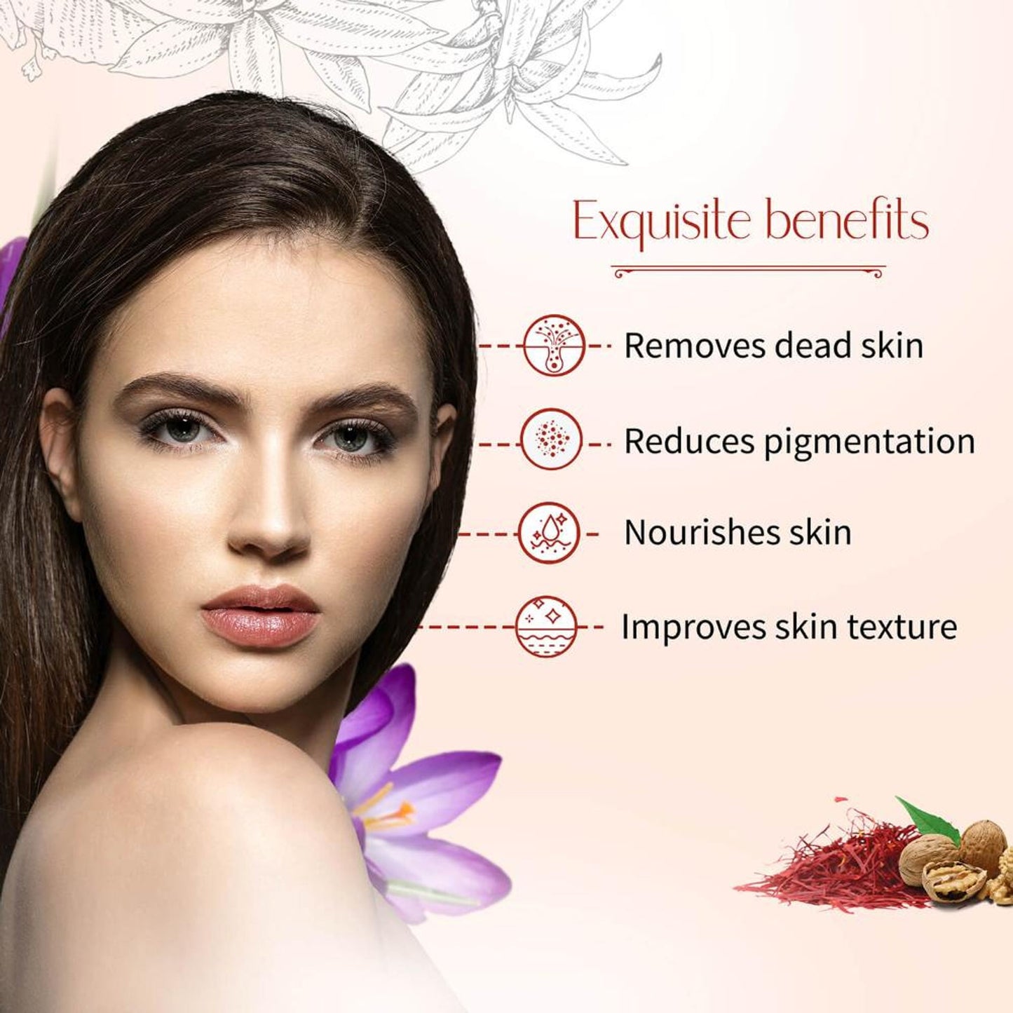 Ayouthveda Kunkumadi Face Scrub with Walnut Finest Kashmiri Saffron & Sunflower
