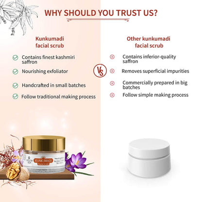 Ayouthveda Kunkumadi Face Scrub with Walnut Finest Kashmiri Saffron & Sunflower