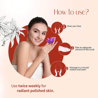Ayouthveda Kunkumadi Face Scrub with Walnut Finest Kashmiri Saffron & Sunflower