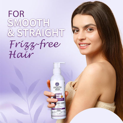 Ayouthveda Purple Rice Shampoo with Rice Water & Protein to Strengthen & Smooth Hair