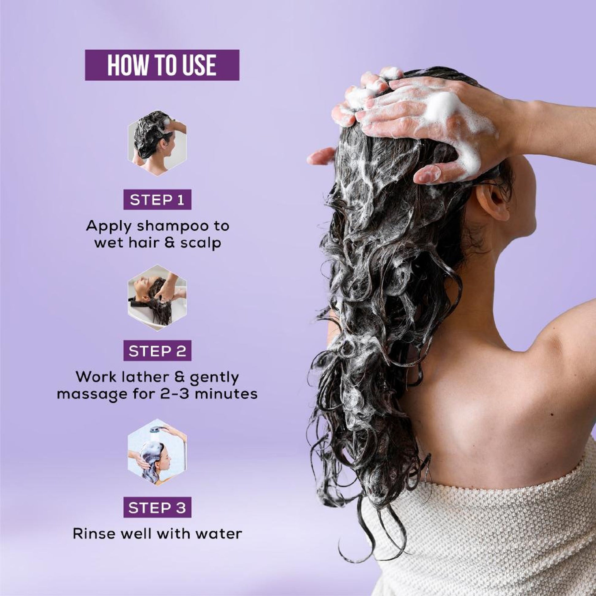 Ayouthveda Purple Rice Shampoo with Rice Water & Protein to Strengthen & Smooth Hair