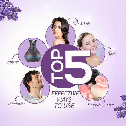 Lavender Essential Oil for Aromatherapy to Soothe Mind & Enhance Skin & Hair Health