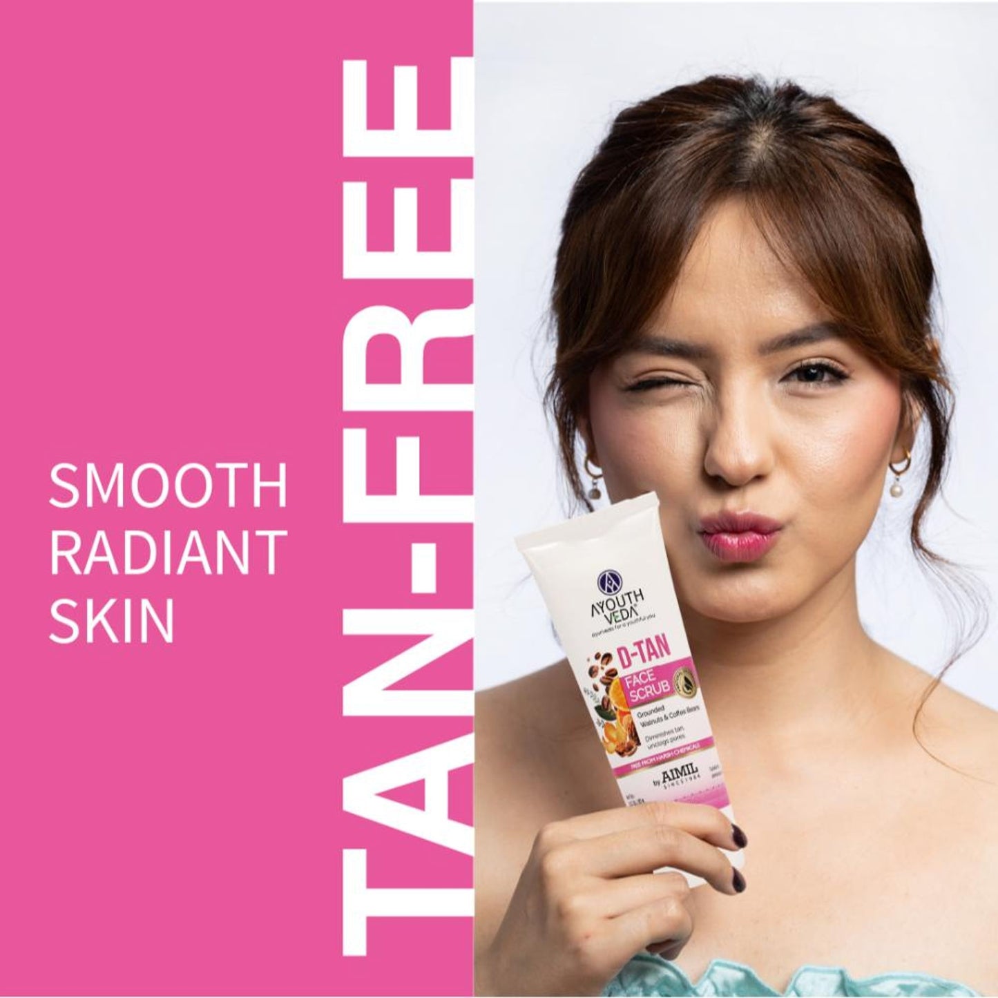 D-Tan Face Scrub with Walnuts, Coffee & Orange for Gentle Exfoliation, Brighten & Even Tone Skin