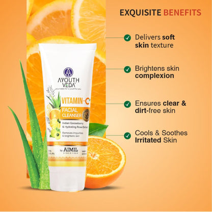 Vitamin-C Facial Cleanser with Gooseberry & Citrus Fruits to Cleanse, Brighten and Hydrate for Skin