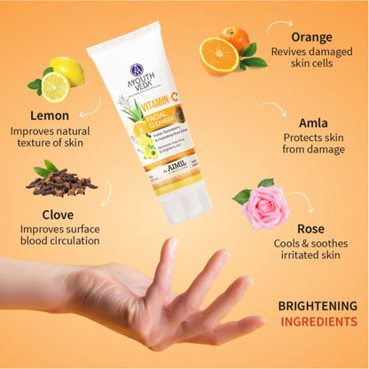 Vitamin-C Facial Cleanser with Gooseberry & Citrus Fruits to Cleanse, Brighten and Hydrate for Skin