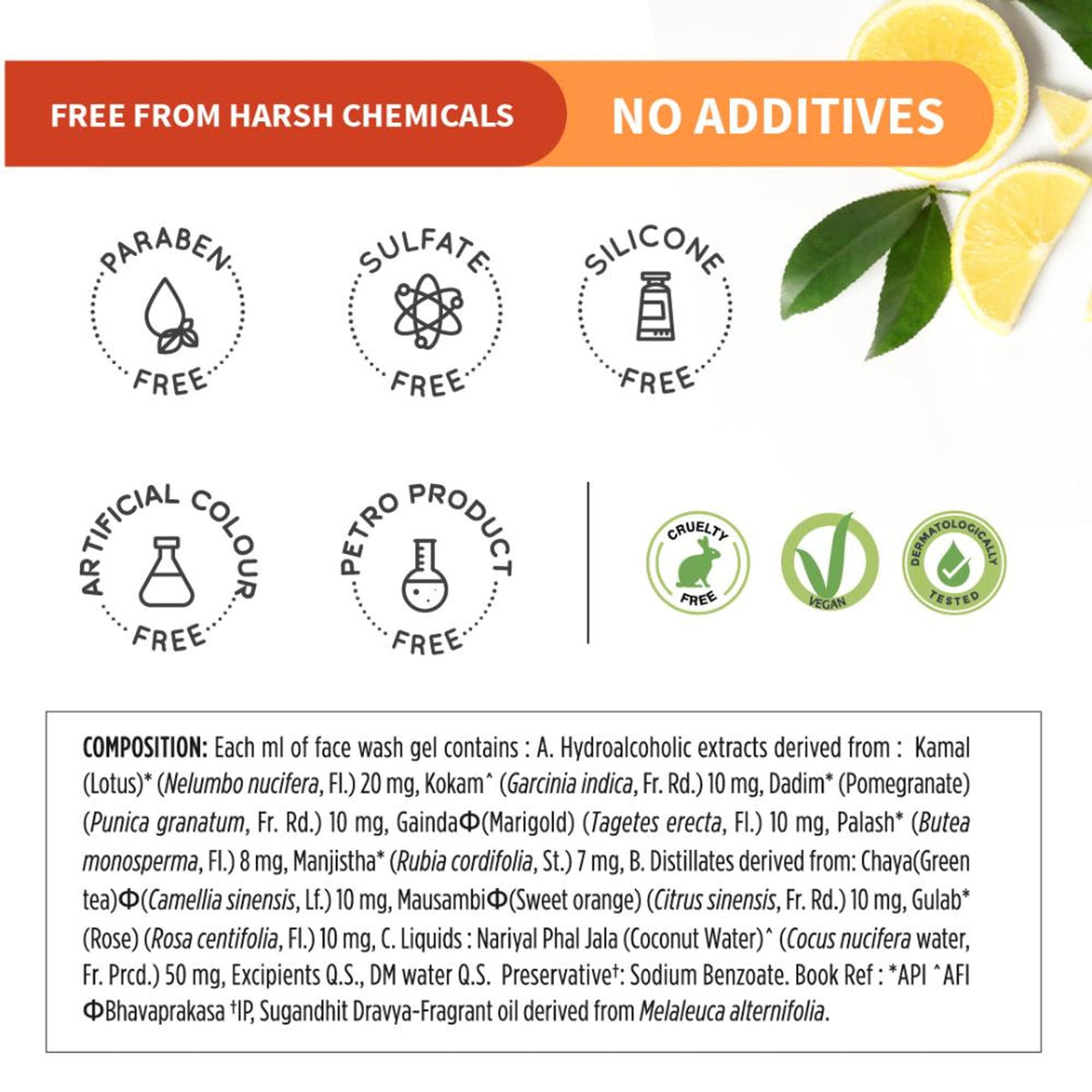 Vitamin-C Facial Cleanser with Gooseberry & Citrus Fruits to Cleanse, Brighten and Hydrate for Skin