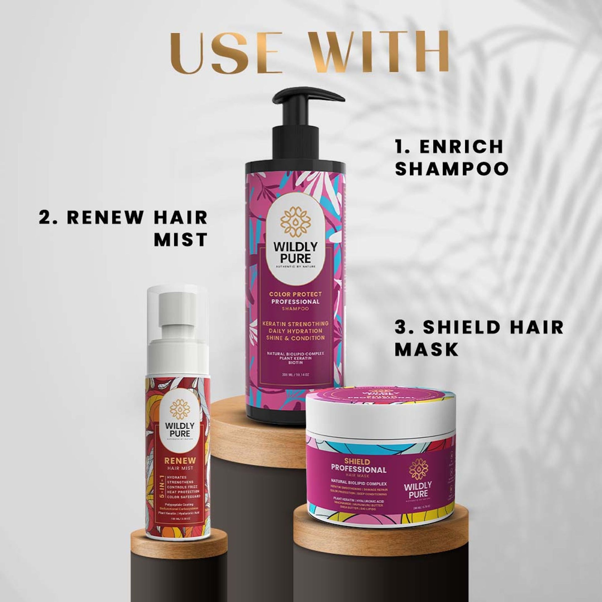 Wildly Pure Keratin Shampoo for Color Protection with Natural Biolipid Complex & Polypeptides