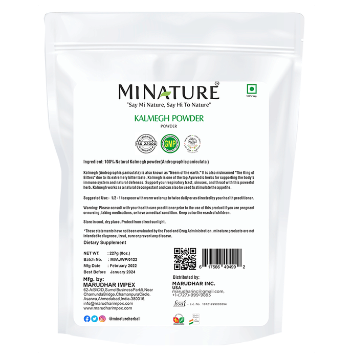 Minature Kalmegh Powder hair mask container showing the product label and packaging for natural hair treatment.
