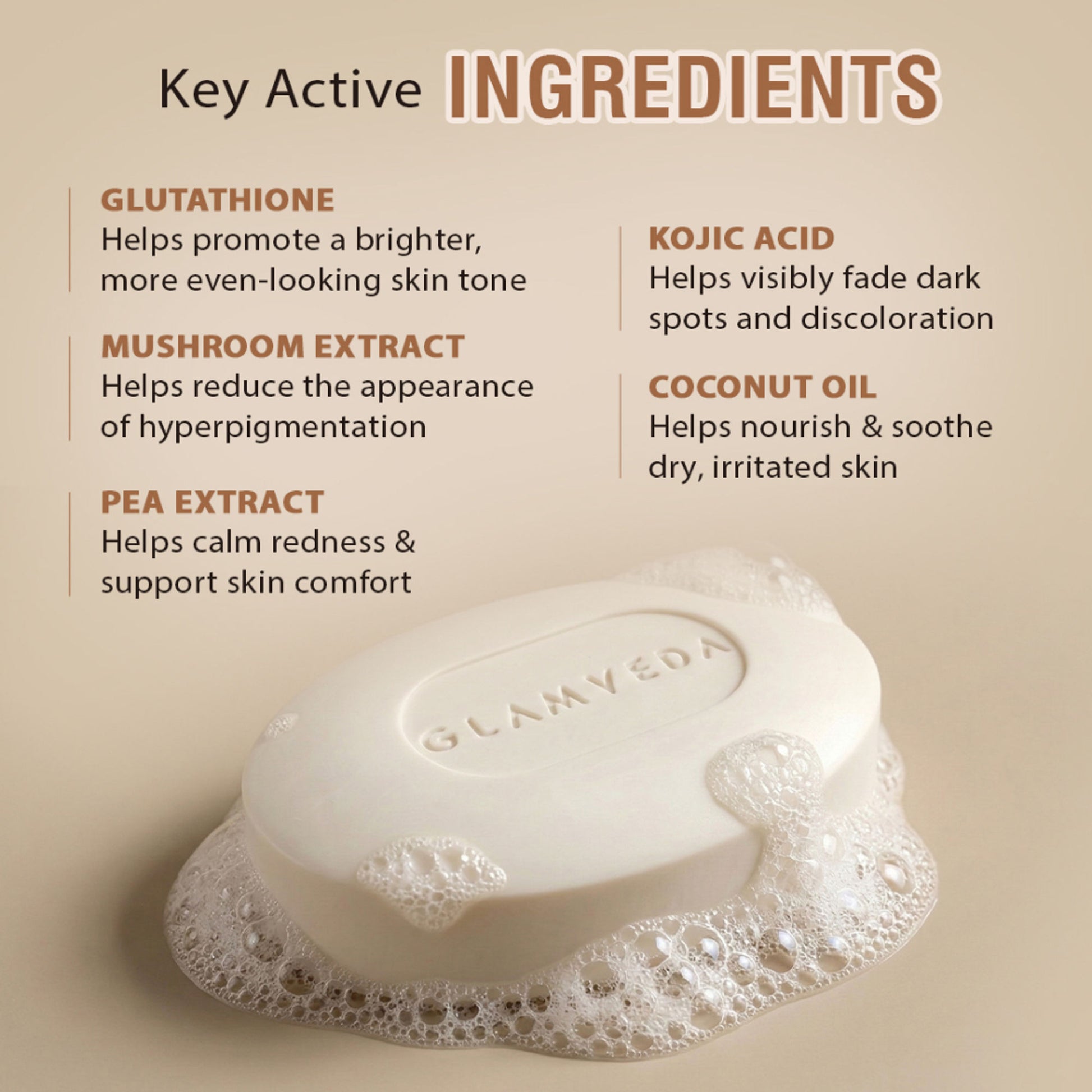 Glamveda Glutathione Skin Lightening & Radiance Soap
