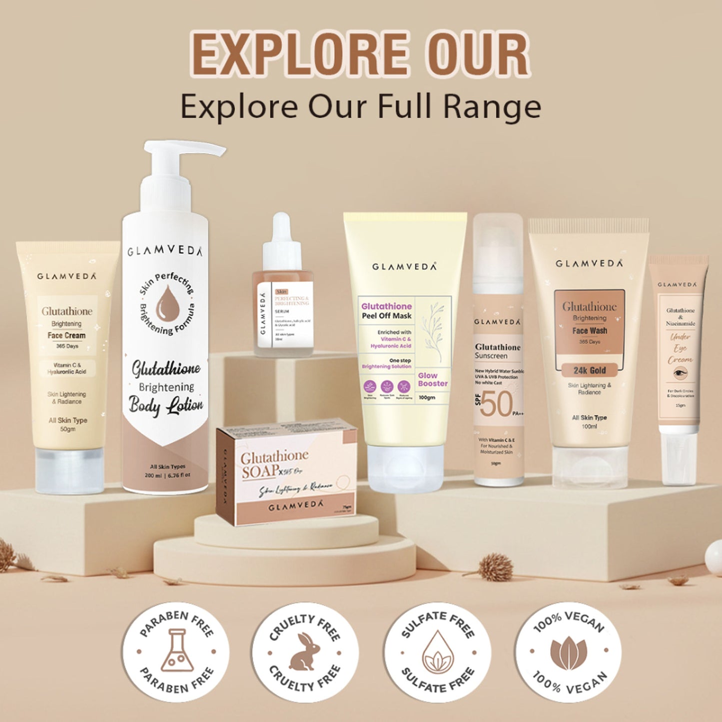 Glamveda Glutathione Skin Lightening & Radiance Soap