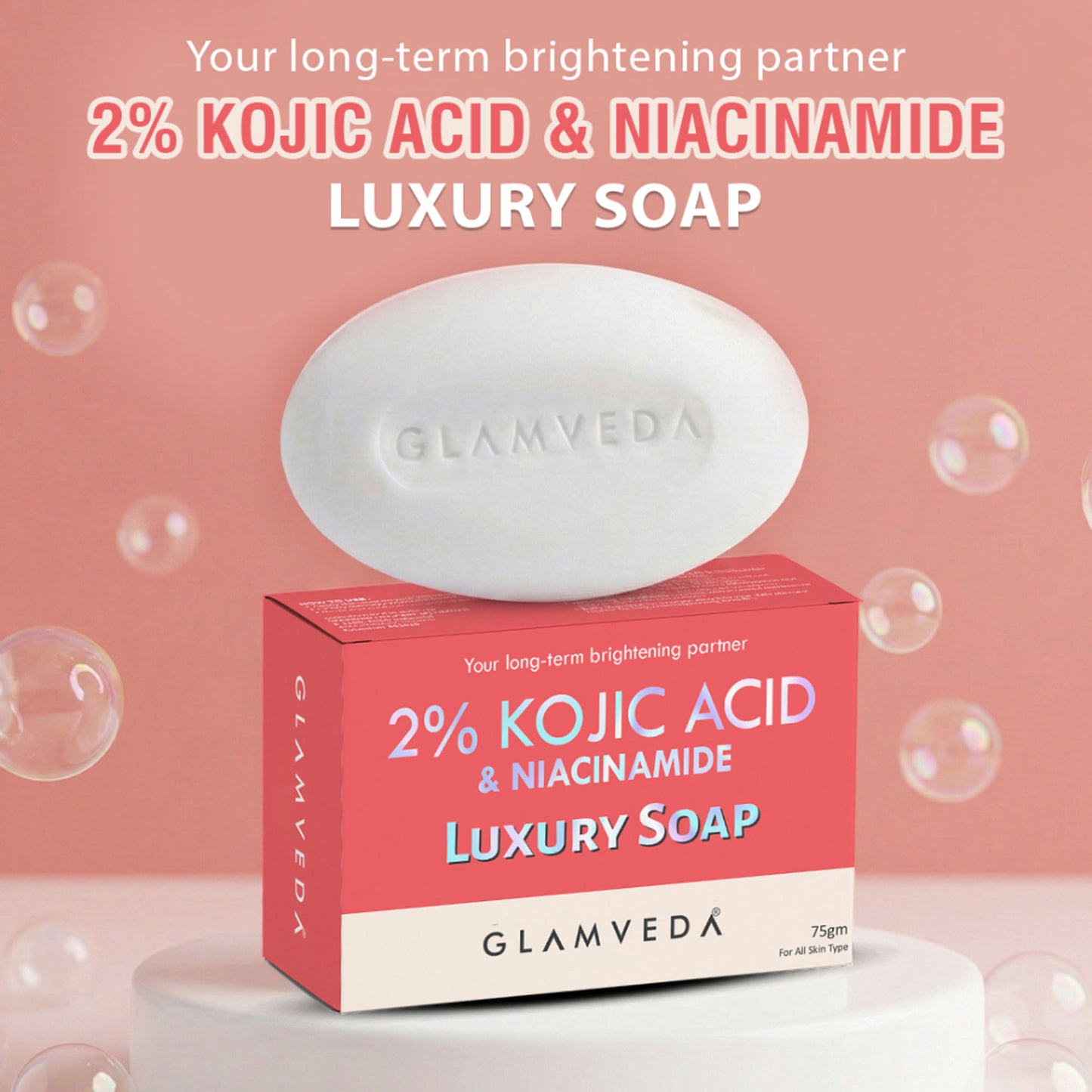 Glamveda 2% Kojic Acid & Niacinamide Luxury Soap