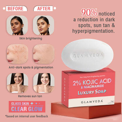 Glamveda 2% Kojic Acid & Niacinamide Luxury Soap