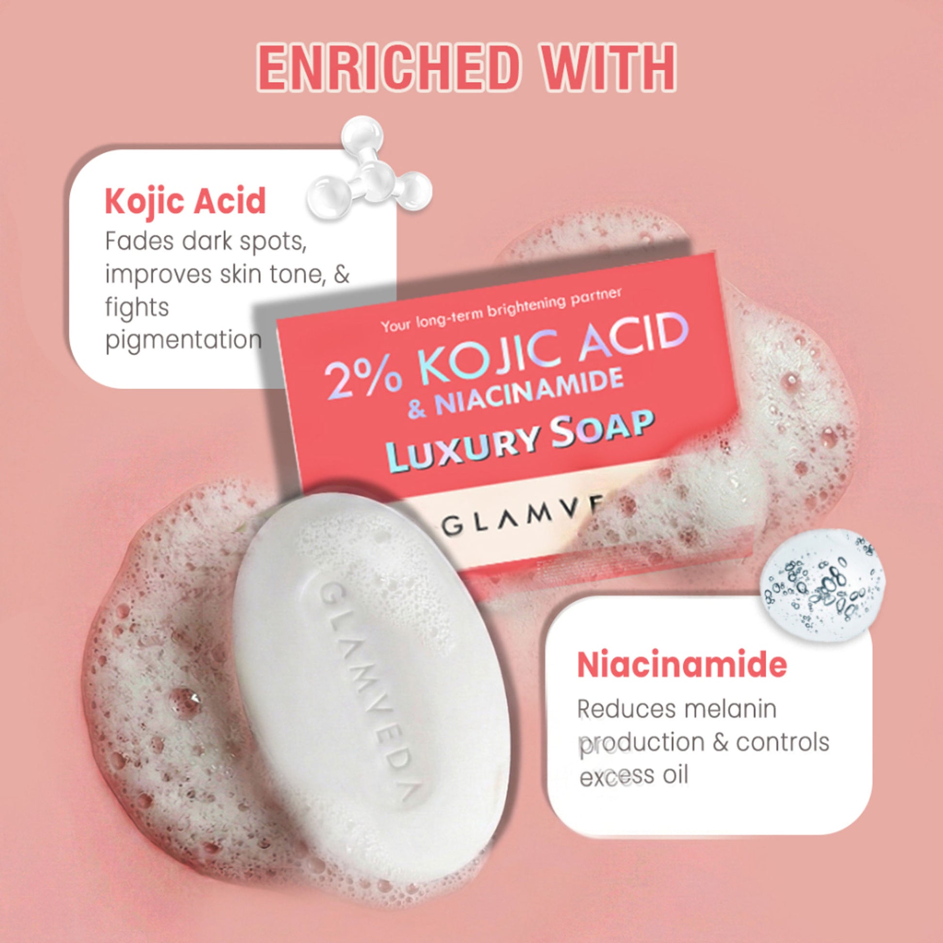 Glamveda 2% Kojic Acid & Niacinamide Luxury Soap