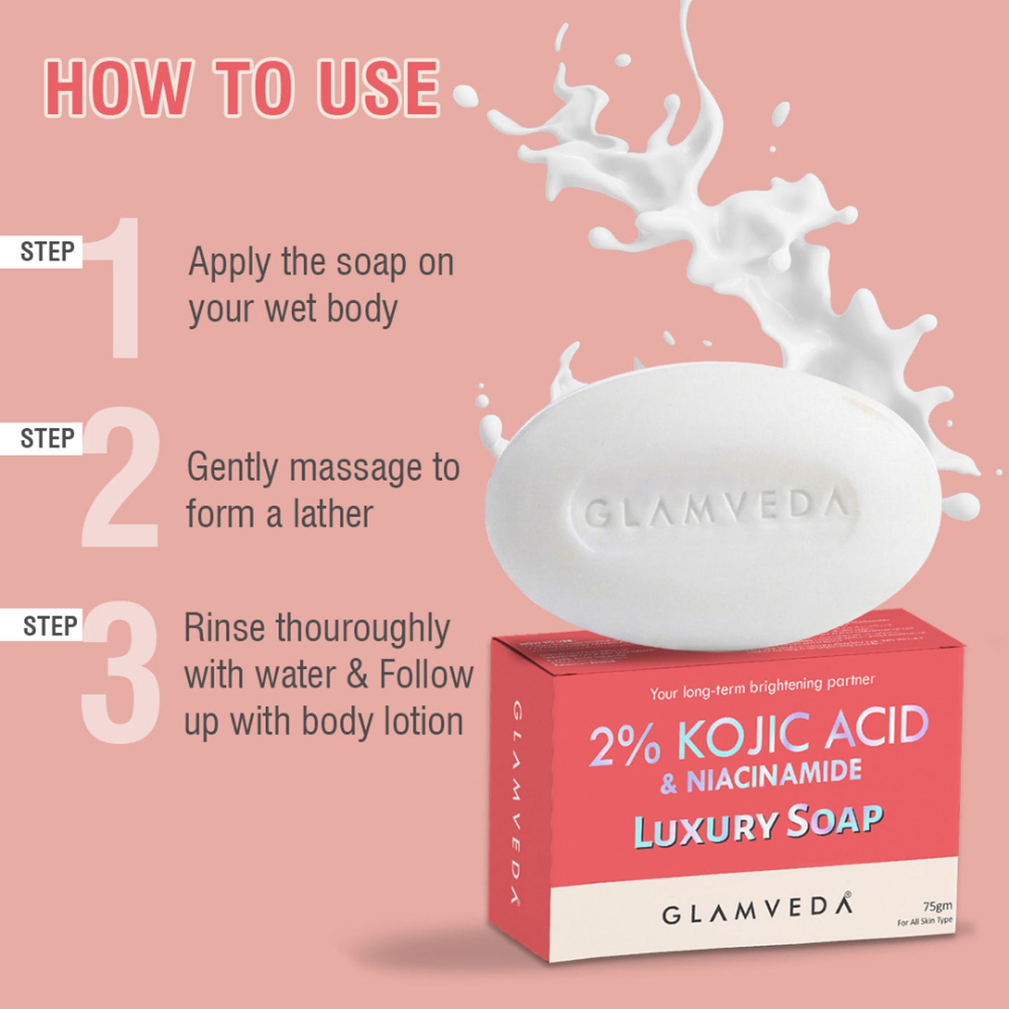 Glamveda 2% Kojic Acid & Niacinamide Luxury Soap
