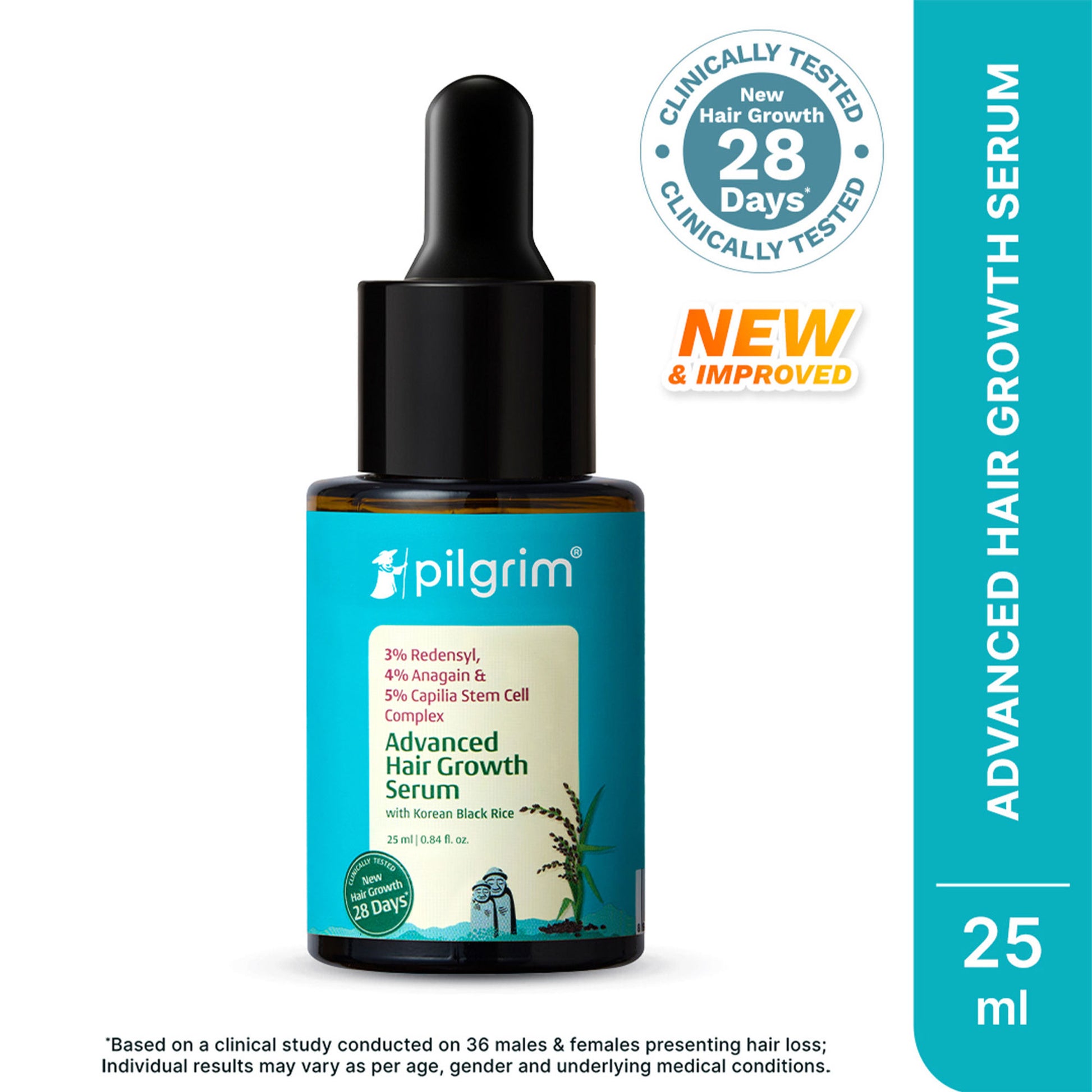 Pilgrim 3% Redensyl 4% Anagain Rosemary Korean Black Rice Advance Hair Growth Serum For Men & Women