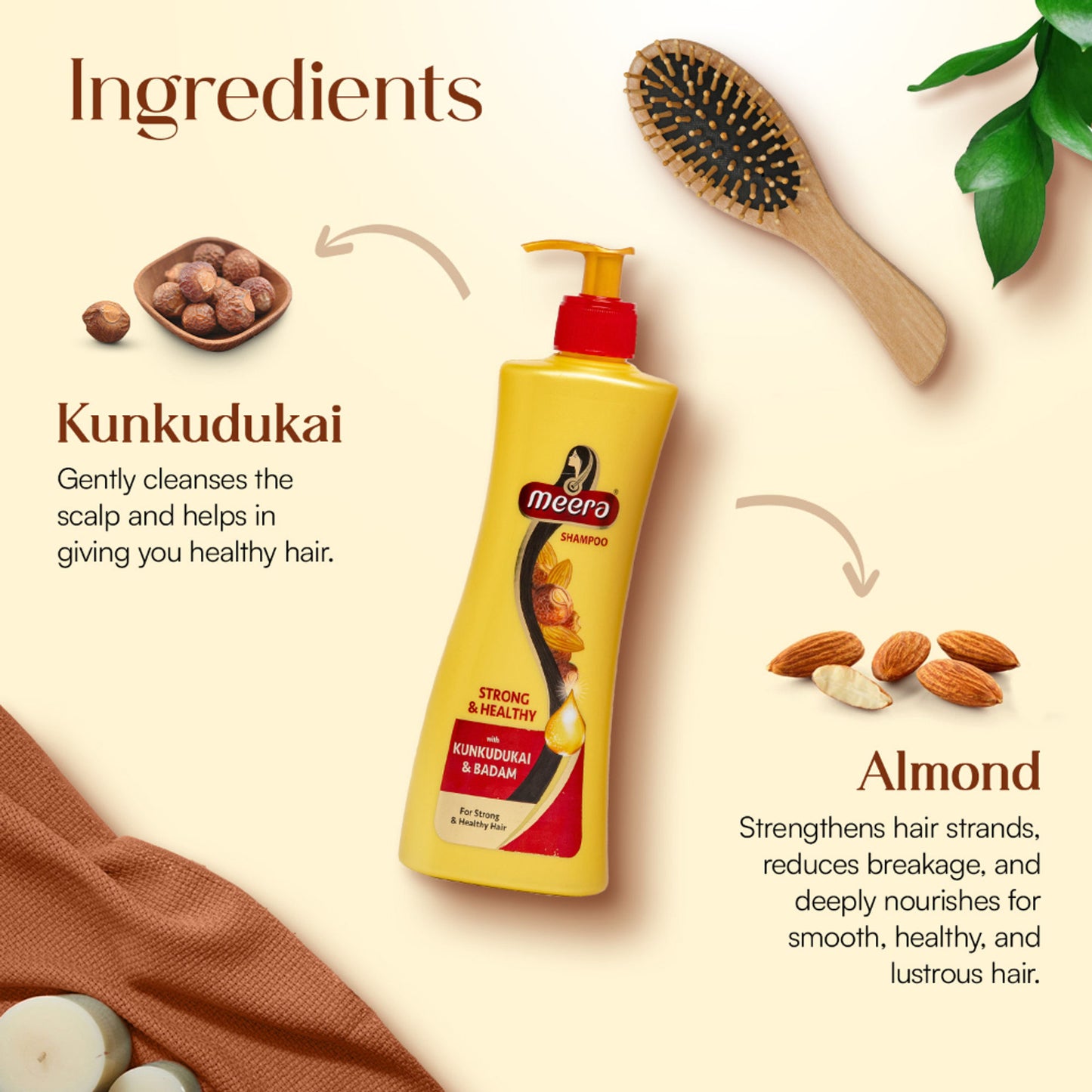 Meera Strong and Healthy Shampoo, With Goodness Of Kunkudukai and Badam