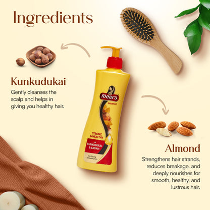 Meera Strong and Healthy Shampoo, With Goodness Of Kunkudukai and Badam