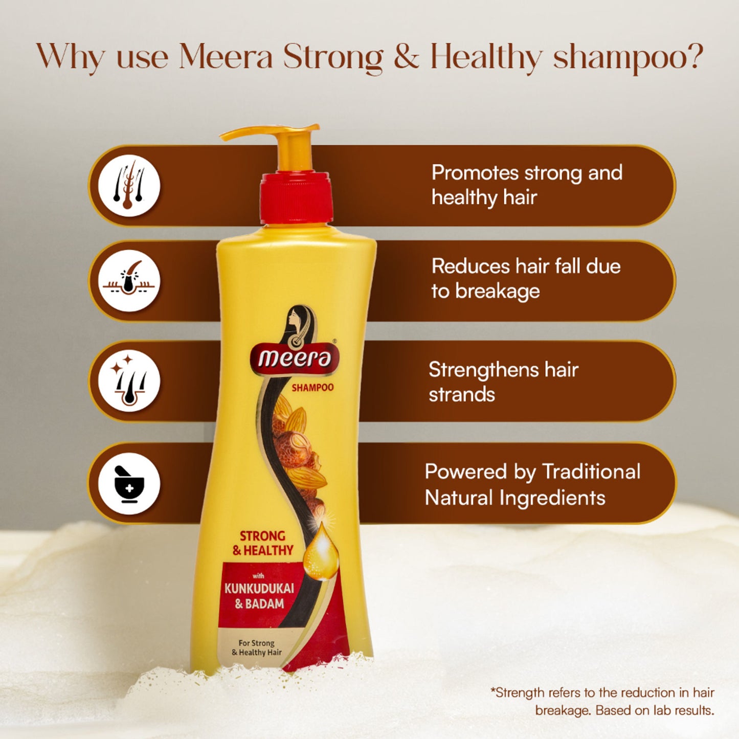 Meera Strong and Healthy Shampoo, With Goodness Of Kunkudukai and Badam