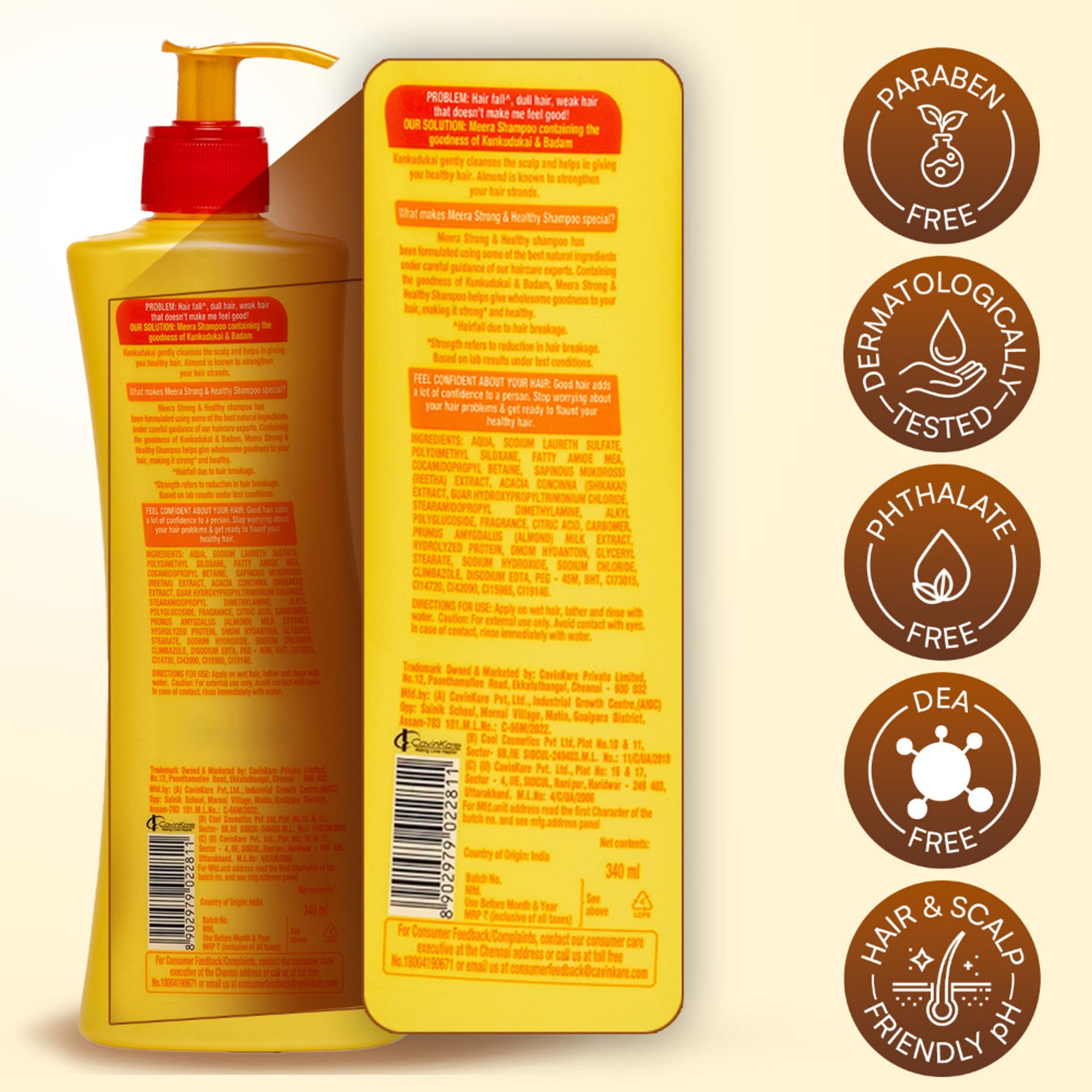 Meera Strong and Healthy Shampoo, With Goodness Of Kunkudukai and Badam