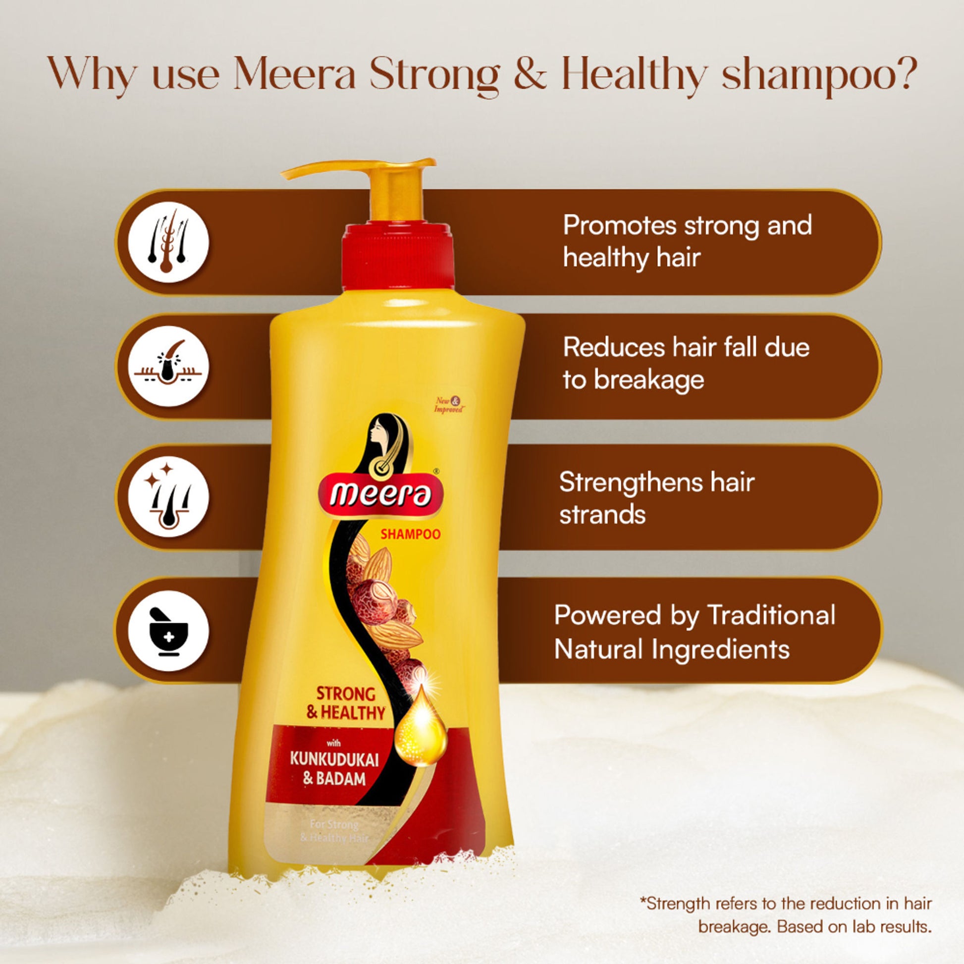 Meera Strong and Healthy Shampoo, With Goodness Of Kunkudukai and Badam