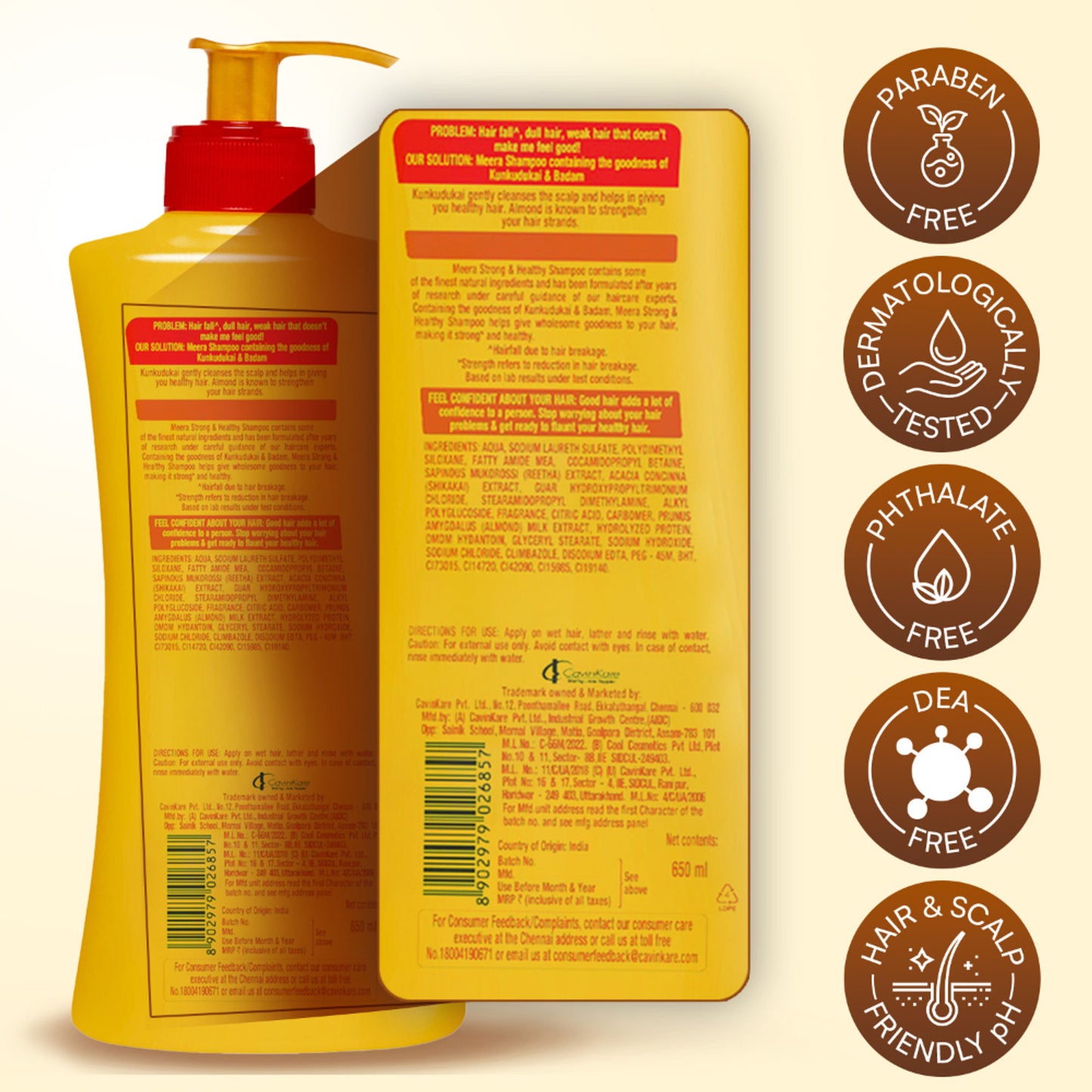 Meera Strong and Healthy Shampoo, With Goodness Of Kunkudukai and Badam