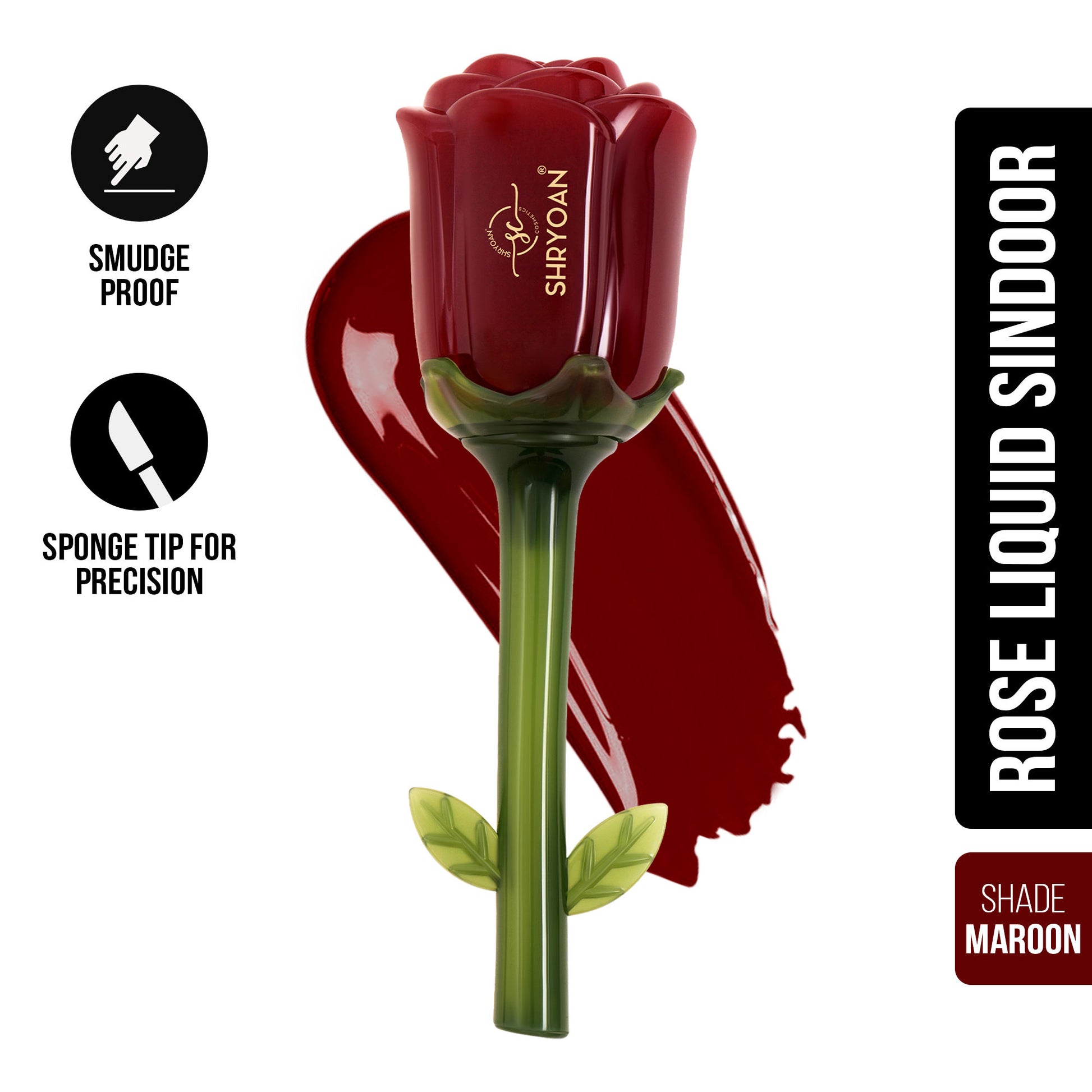 Shryoan Rose Liquid Sindoor - Long Lasting, Smudge Proof & Waterproof - Maroon