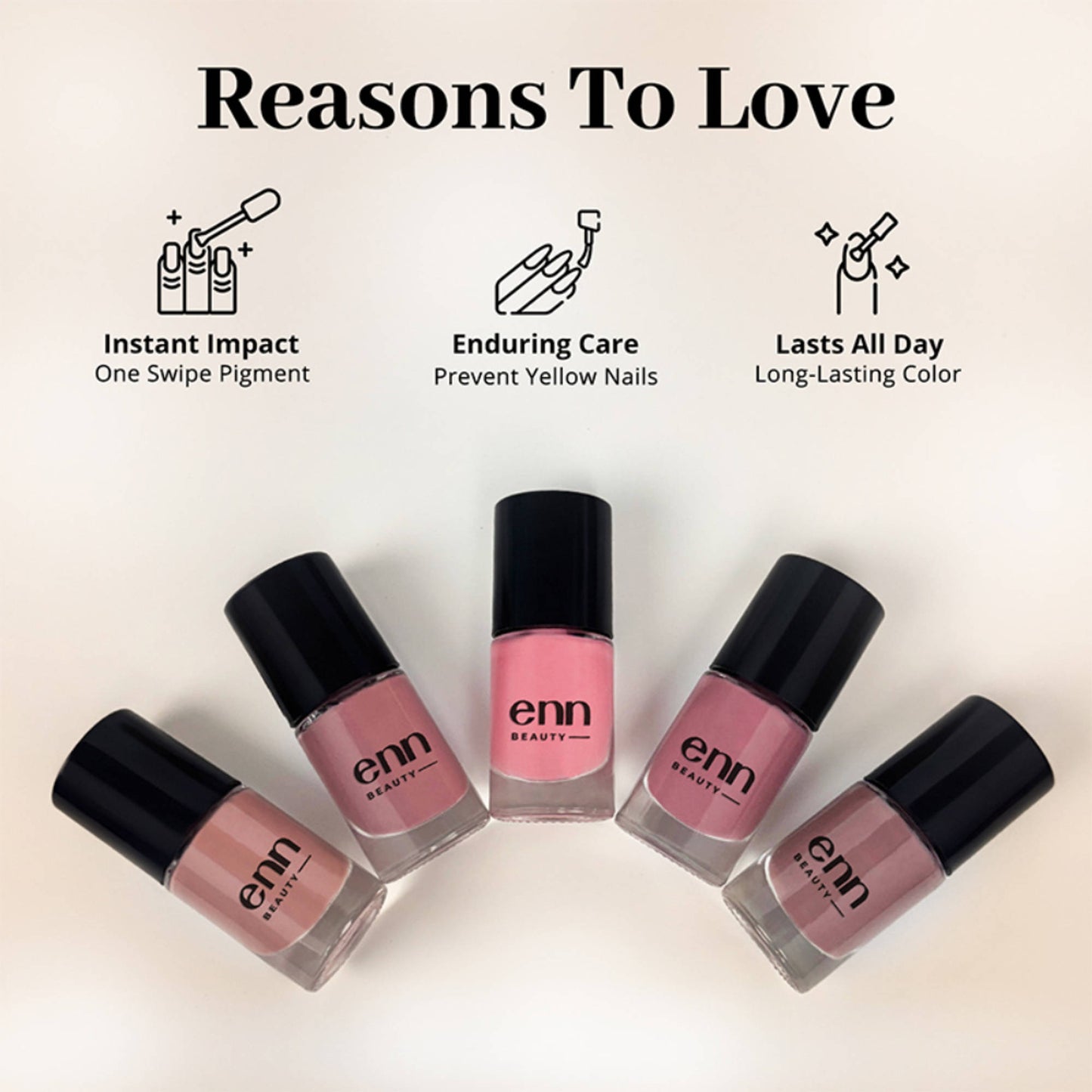 ENN Fast-Drying Ghee Nail Paint Kit Toxin-Free & Chip-Resistant Perfect Nudes