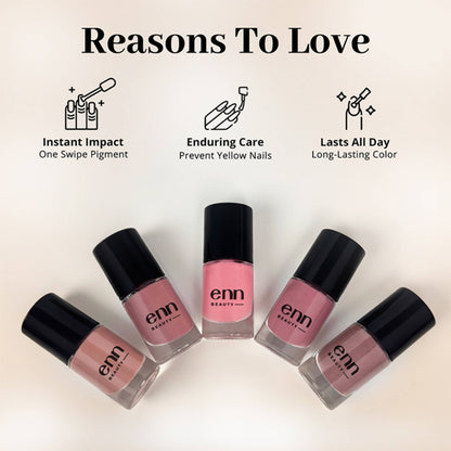 ENN Fast-Drying Ghee Nail Paint Kit Toxin-Free & Chip-Resistant Perfect Nudes