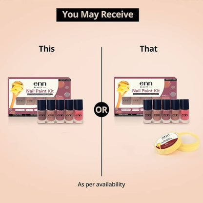 ENN Fast-Drying Ghee Nail Paint Kit Toxin-Free & Chip-Resistant Perfect Nudes